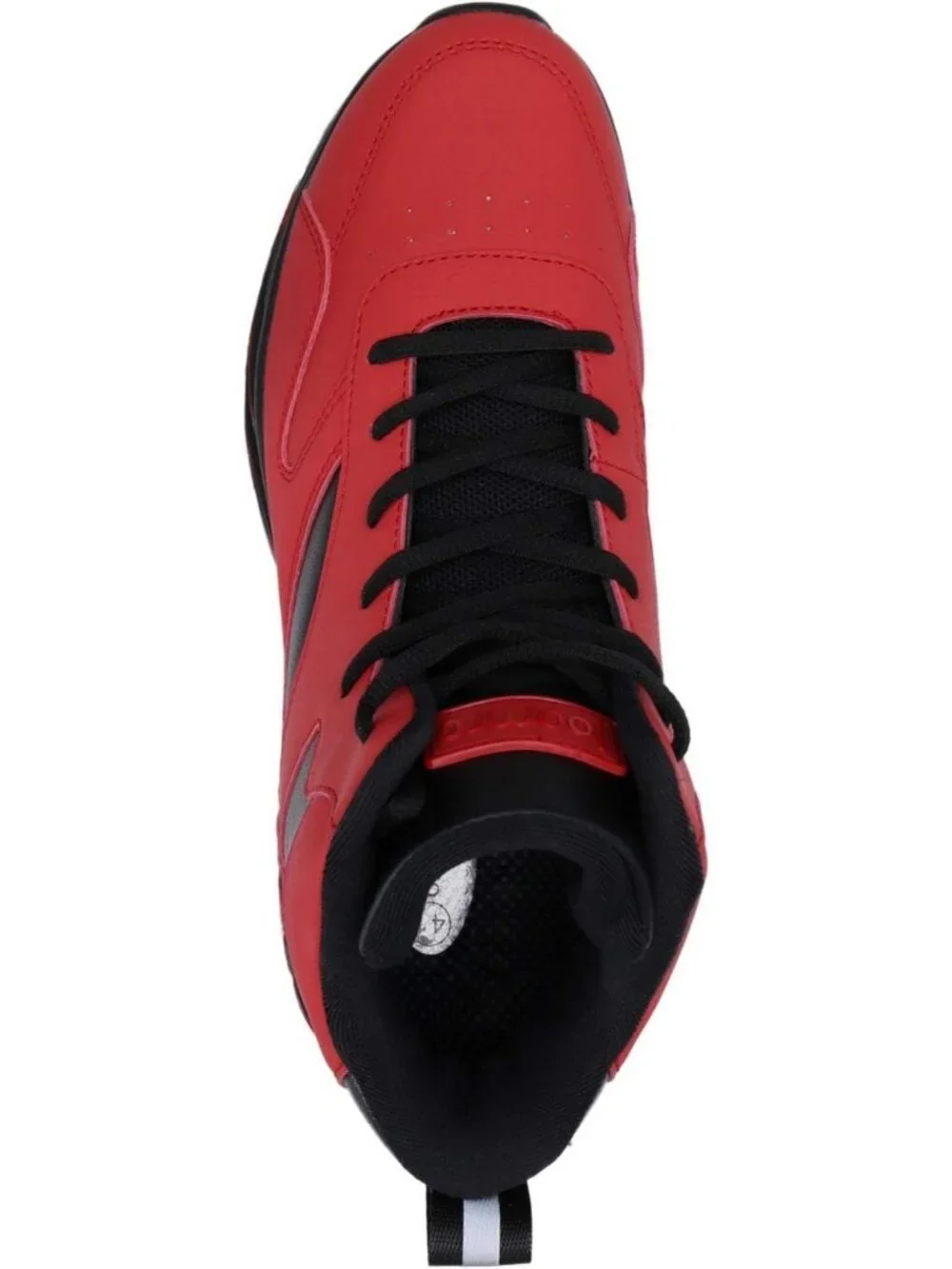 Joomra Men's Red2 Rubber Leather High Top Athletic Inspired Lace Up Sneaker